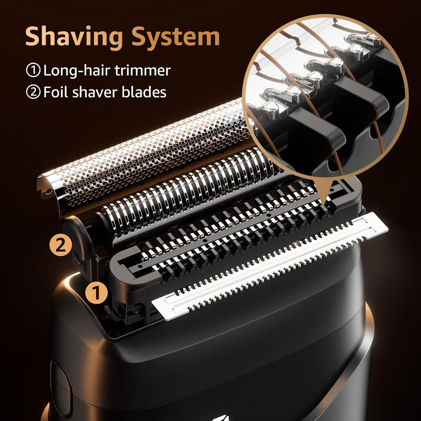 Mbzoey Electric Foil Shavers for Men, Mini Electric Razor, Compact Face Shaver, IPX7 Waterproof Wet Dry Cordless Razor, LED Display, USB-C Fast Rechargeable