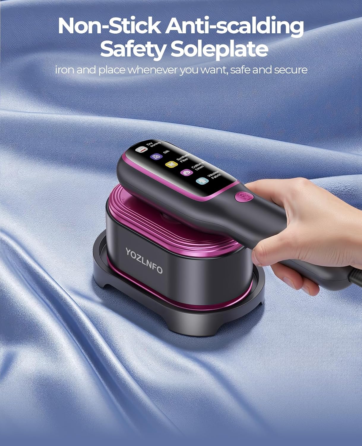 SHPAVVER Travel Steamer for Clothes,100-220V Portable Iron,15s Heat Up,Steamer ＆ Iron 2 In 1, Travel Size,Large Ceramic Heat Panel,for Global ＆ Europe