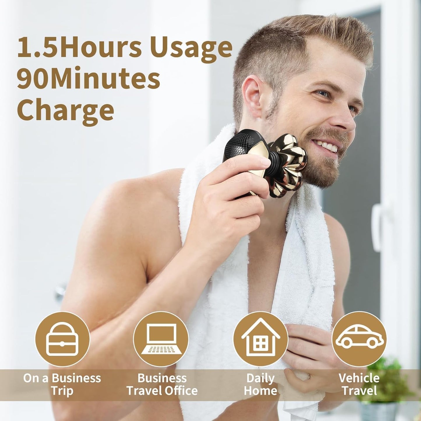SHPAVVER Detachable Head Shavers, SHPAVVER 5 in 1 Electric Razor IPX7 Waterproof for Bald Men, Wet Dry LED Display Rechargeable 7D Rotary Shaver Grooming Kit with Type C Charge A