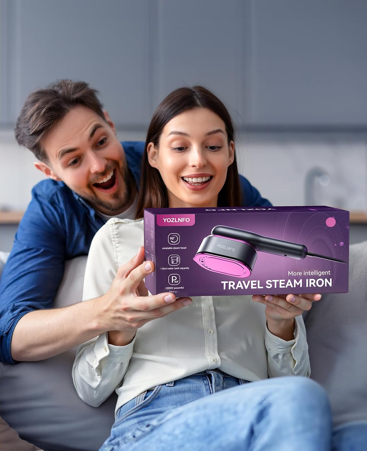 SHPAVVER Travel Steamer for Clothes,100-220V Portable Iron,15s Heat Up,Steamer ＆ Iron 2 In 1, Travel Size,Large Ceramic Heat Panel,for Global ＆ Europe