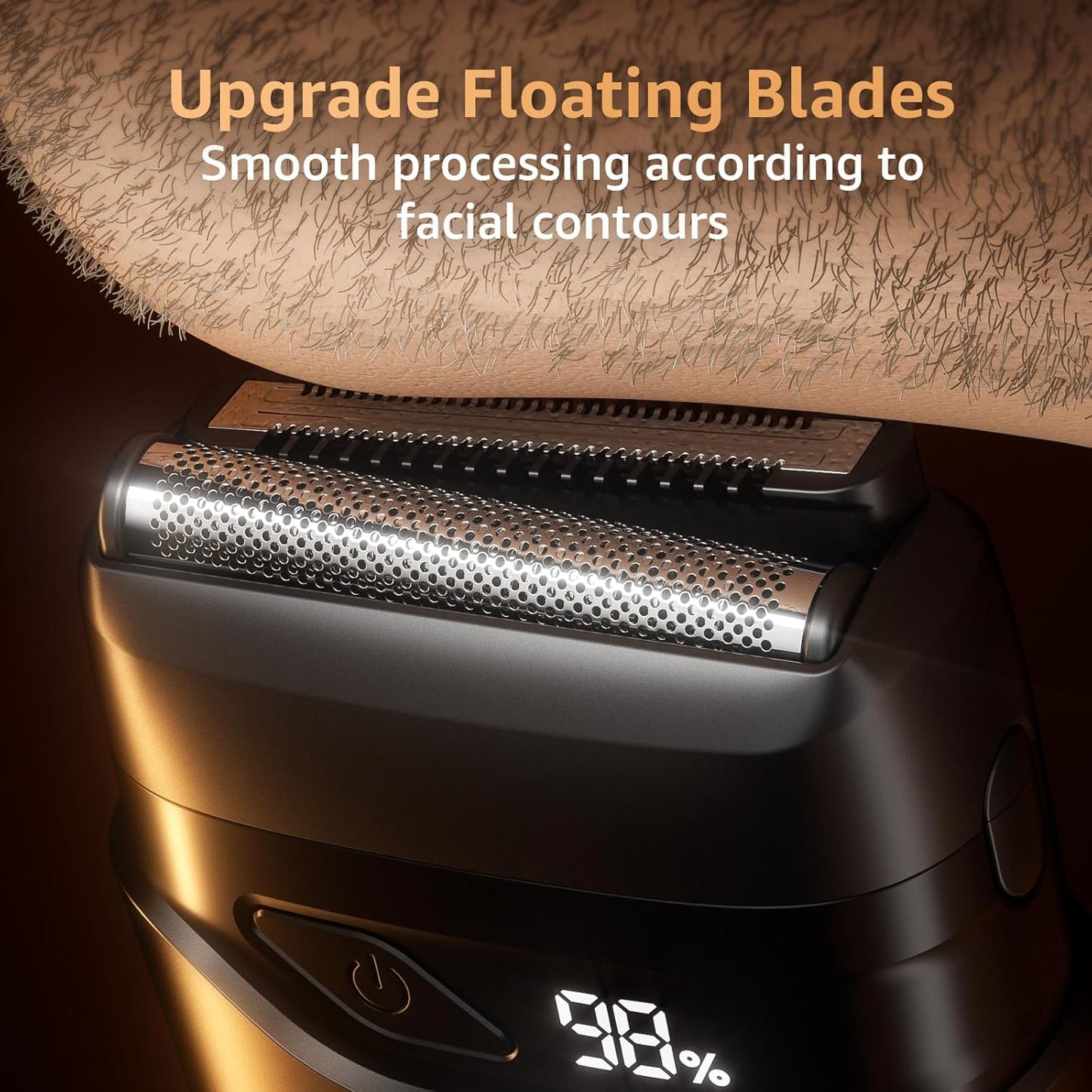 Mbzoey Electric Foil Shavers for Men, Mini Electric Razor, Compact Face Shaver, IPX7 Waterproof Wet Dry Cordless Razor, LED Display, USB-C Fast Rechargeable